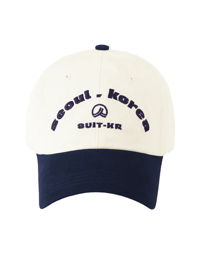 Seoul Korea SUIT Cap - Ivory Navy