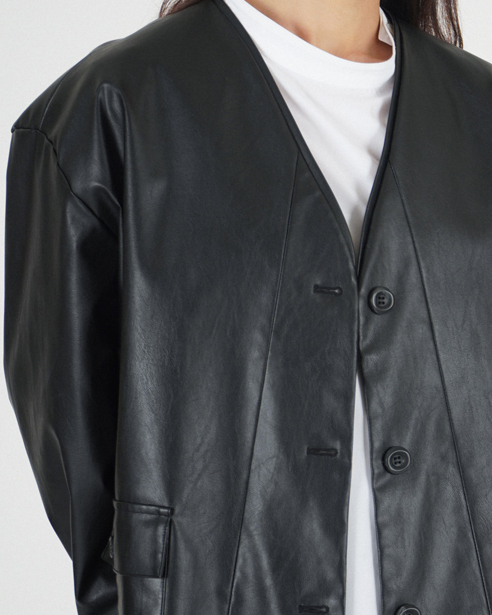 *Signature* Dojagi leather jacket - Black