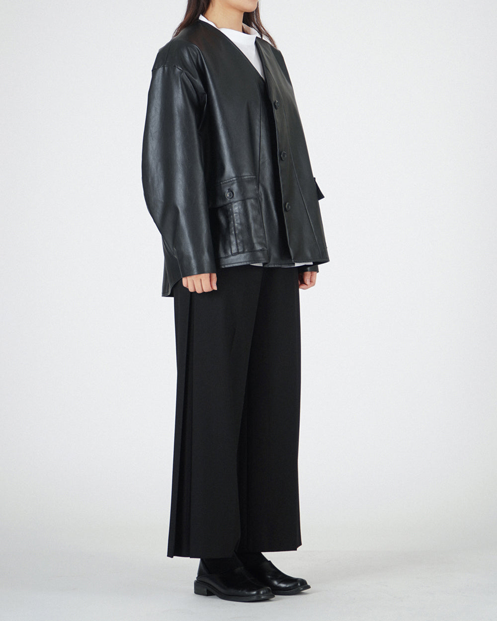*Signature* Dojagi leather jacket - Black