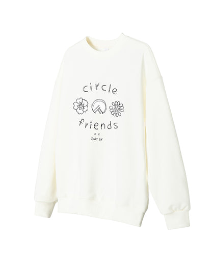 Circle Friends Sweatshirt - Black / White (Unisex)