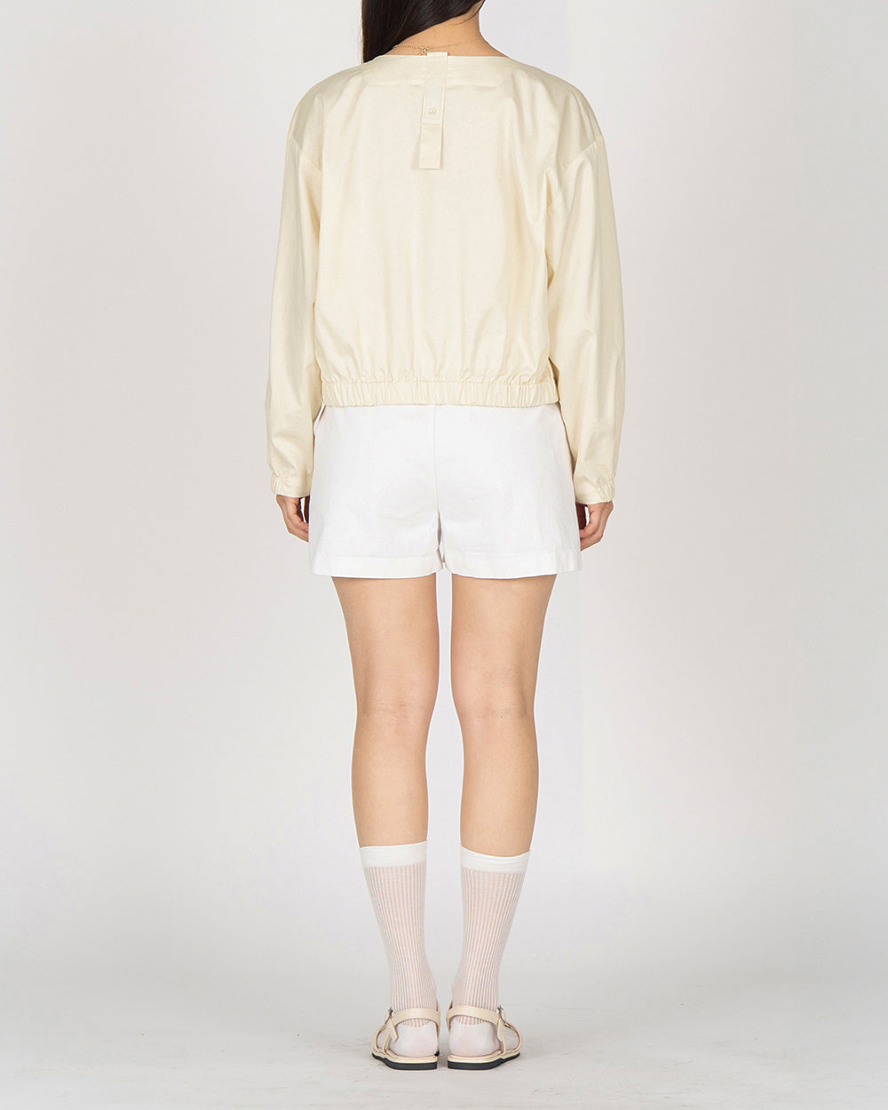 *Pre-order* V neck String Shirt - Butter Cream