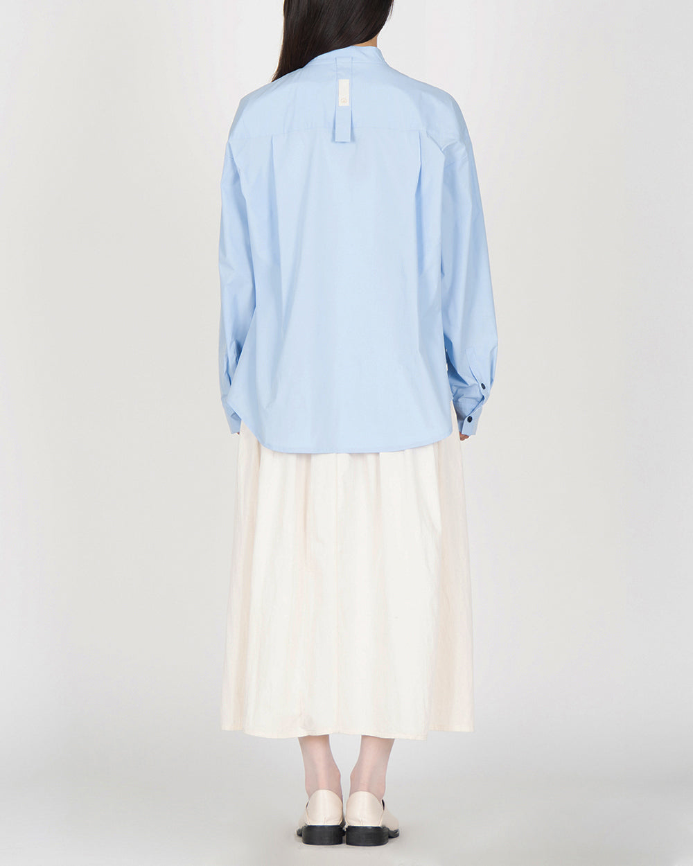 A Drop High neck Shirt - Sky Blue