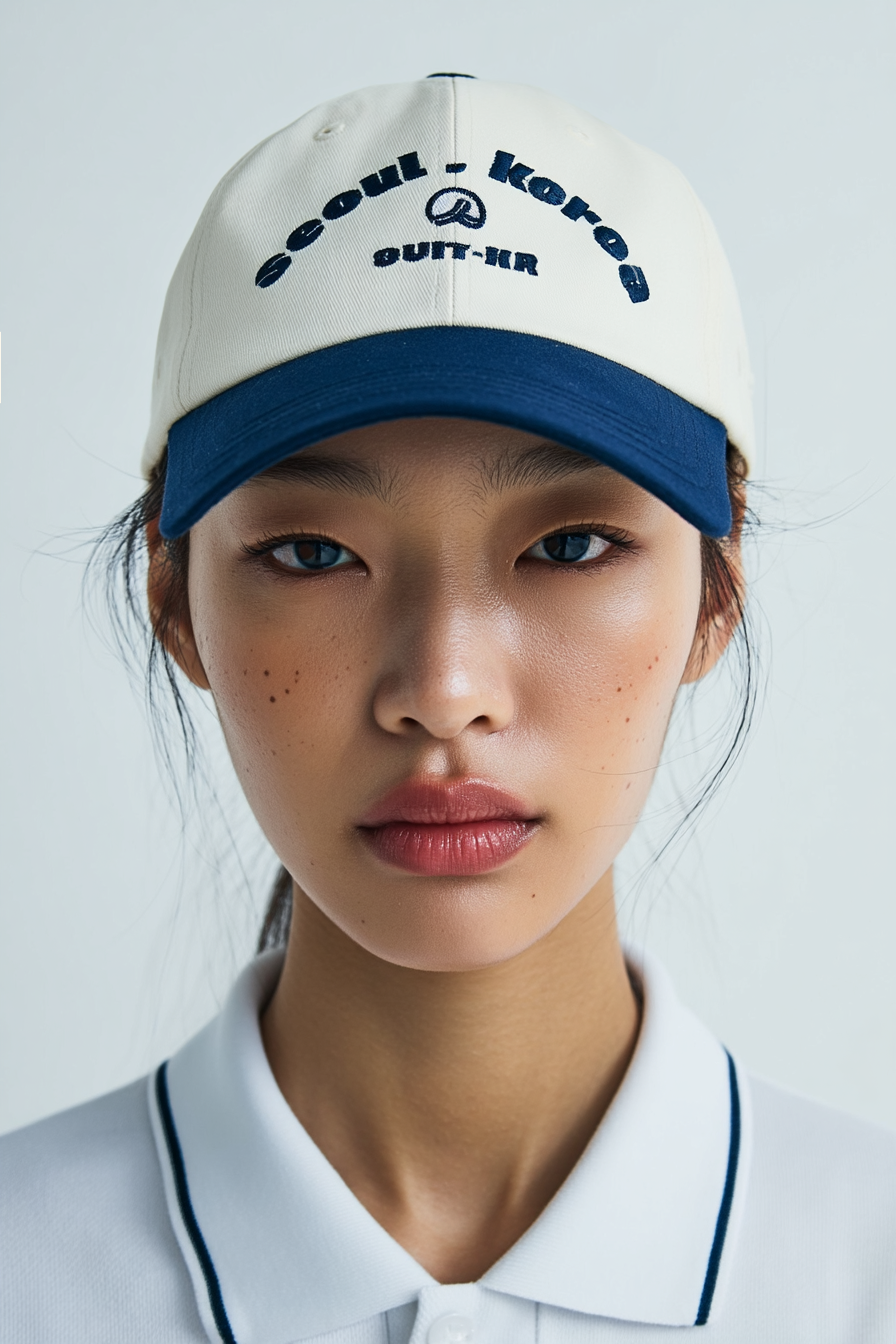 Seoul Korea SUIT Cap - Ivory Navy