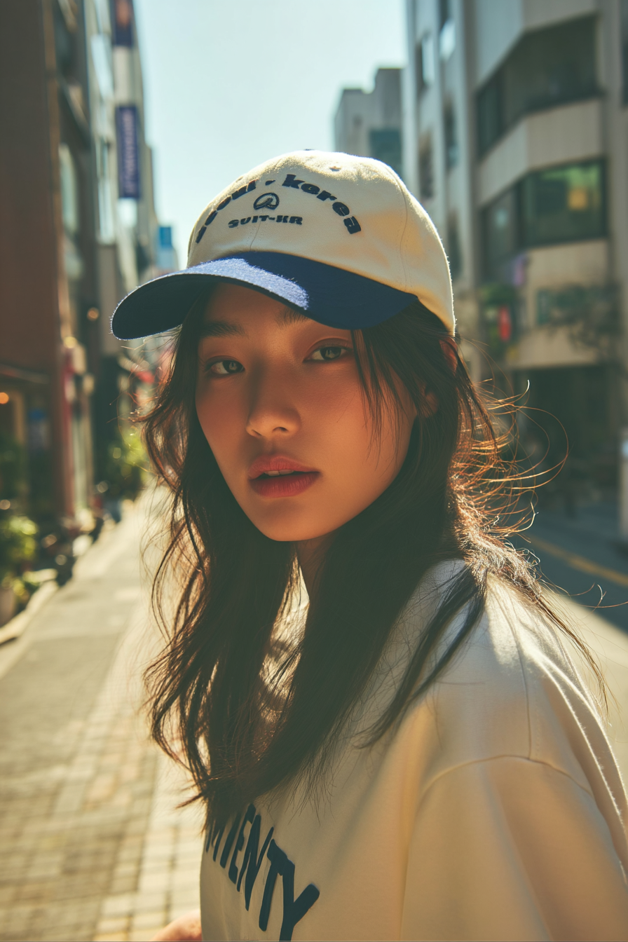 Seoul Korea SUIT Cap - Ivory Navy