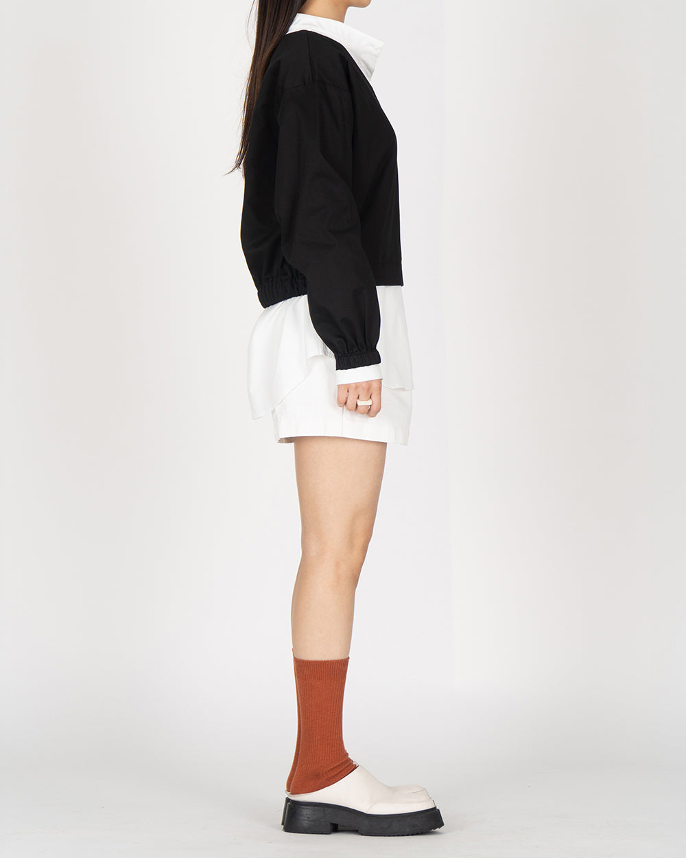 *Pre-order* V neck String Shirt - Black