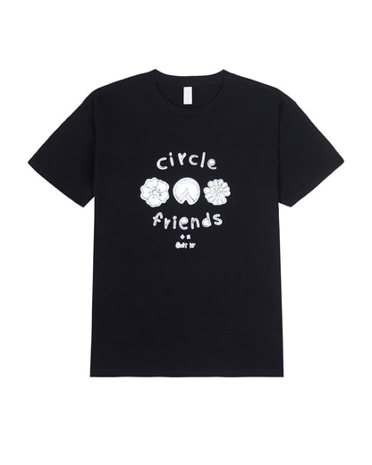 Circle Friends T-Shirt - Black / White (Unisex)