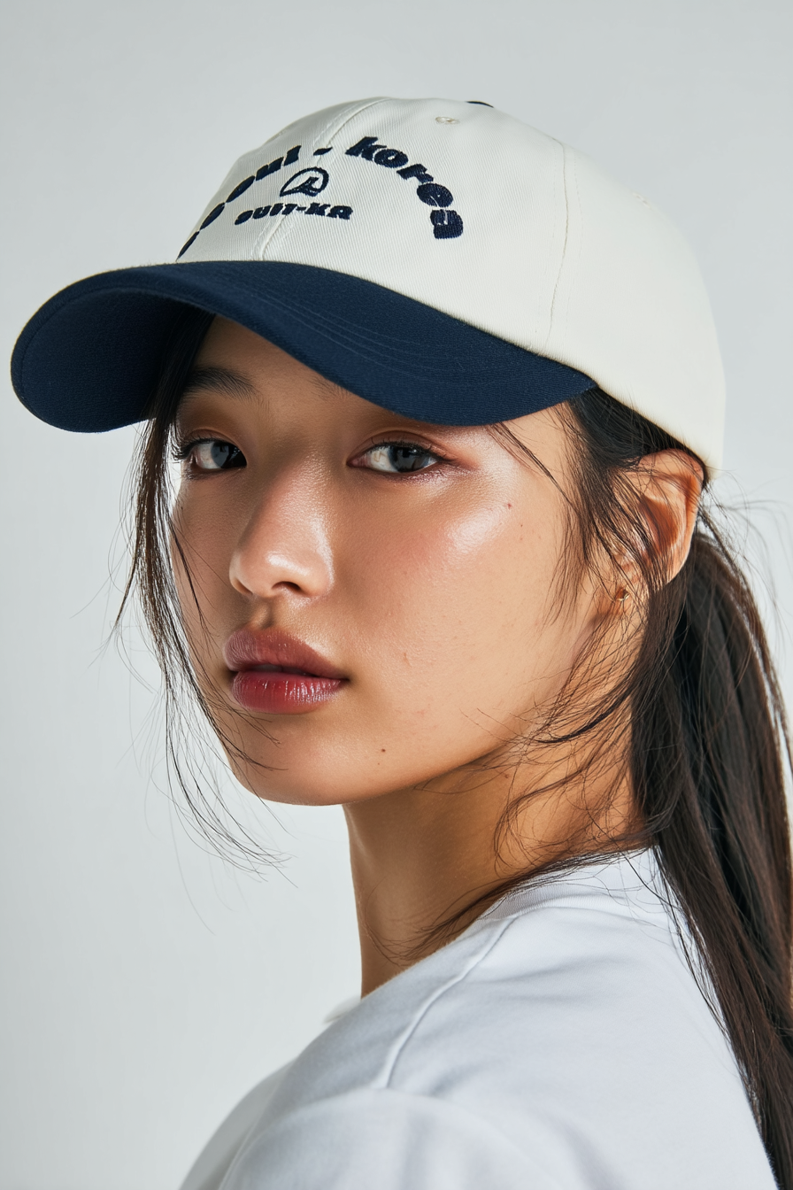 Seoul Korea SUIT Cap - Ivory Navy