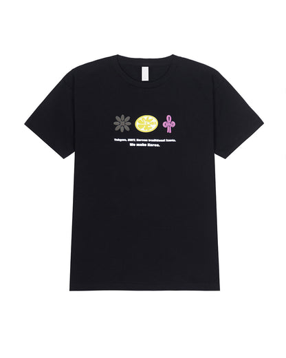Yakgwa, SUIT, Korean Knot T-Shirt - Black / White (Unisex)