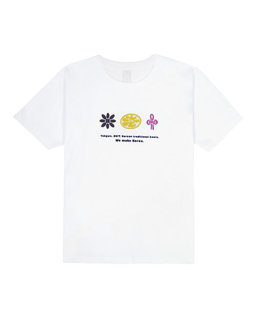 Yakgwa, SUIT, Korean Knot T-Shirt - Black / White (Unisex)