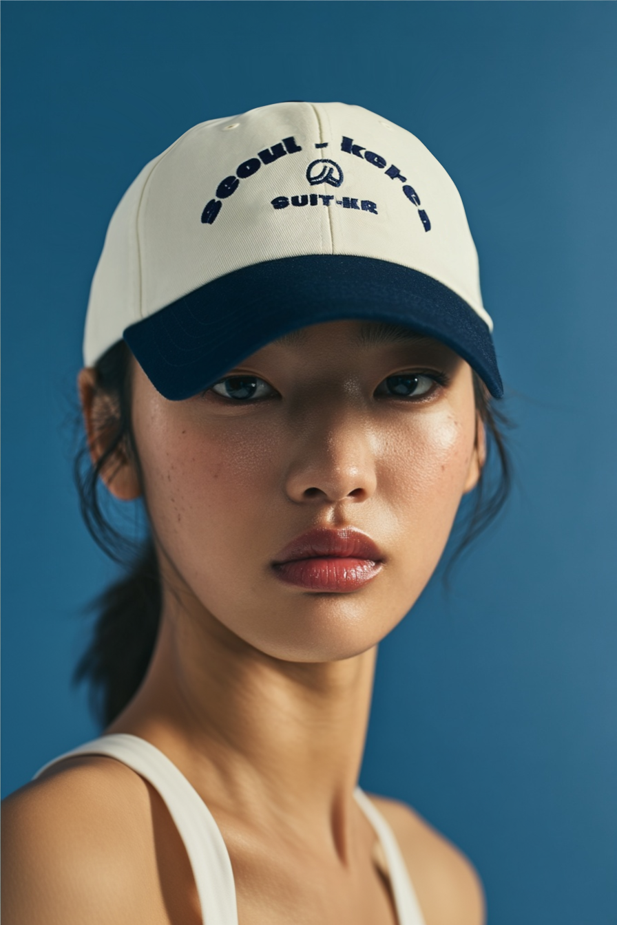 Seoul Korea SUIT Cap - Ivory Navy