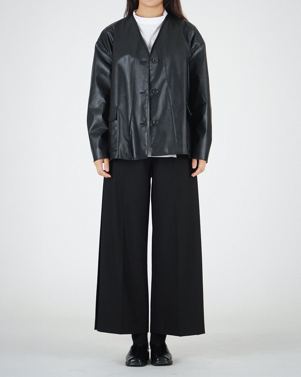 *Signature* Dojagi leather jacket - Black