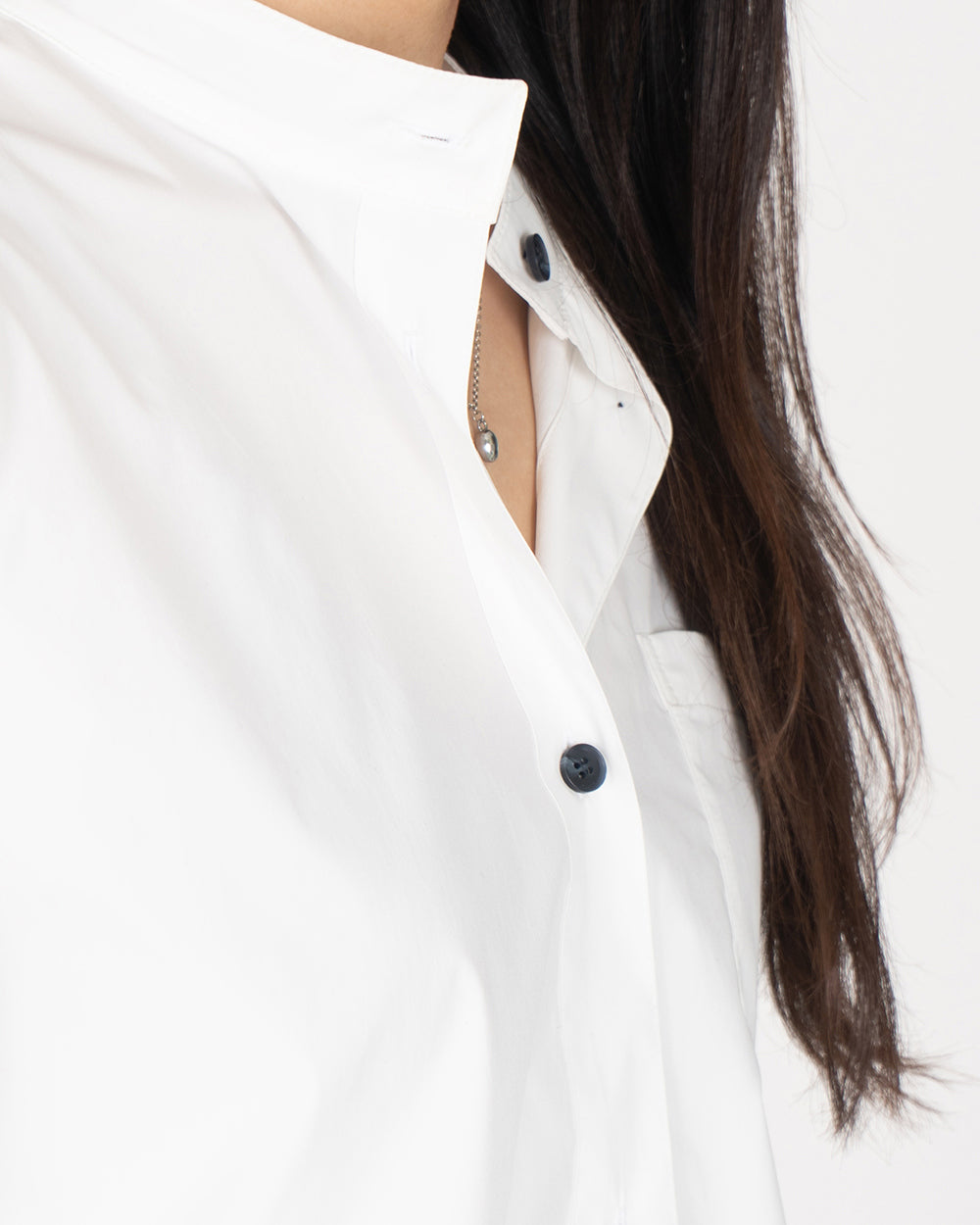 A Drop High neck Shirt - White