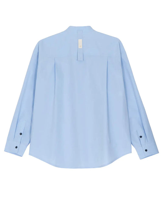 A Drop High neck Shirt - Sky Blue