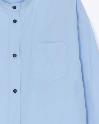 A Drop High neck Shirt - Sky Blue