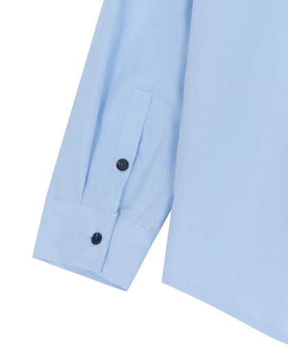A Drop High neck Shirt - Sky Blue