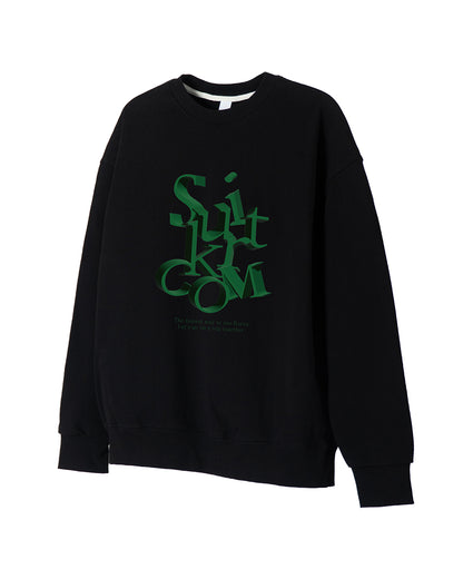 SUIT-KR Sweatshirt - Black / White (Unisex)
