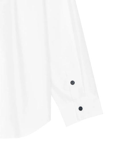 A Drop High neck Shirt - White