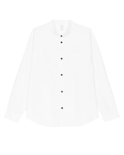 A Drop High neck Shirt - White