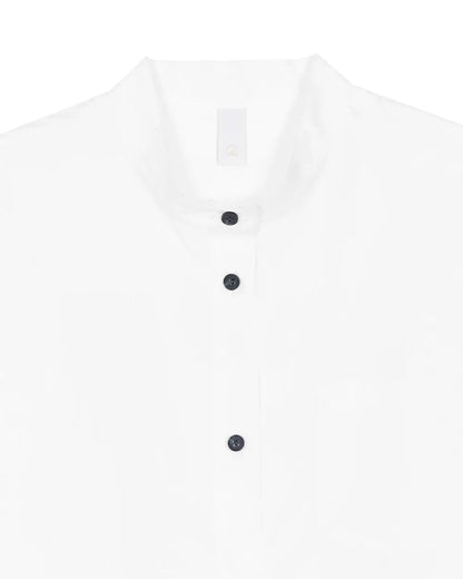 A Drop High neck Shirt - White