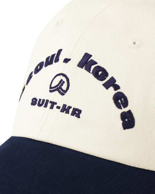 Seoul Korea SUIT Cap - Ivory Navy