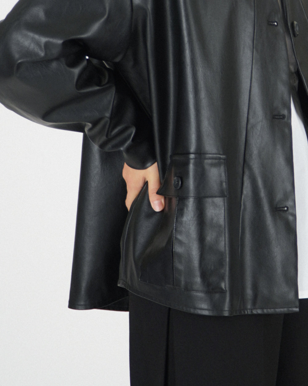 *Signature* Dojagi leather jacket - Black