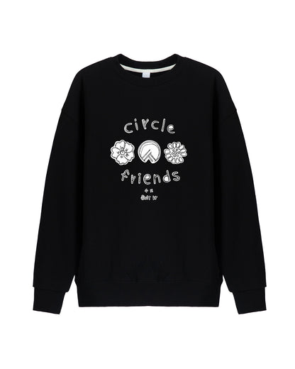 Circle Friends Sweatshirt - Black / White (Unisex)