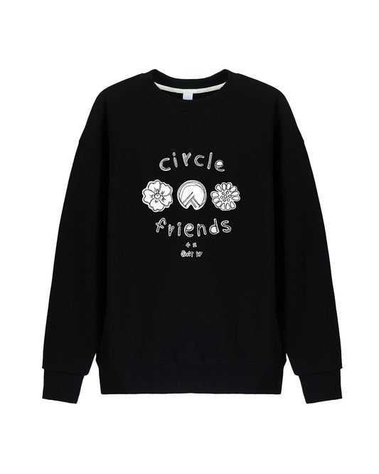 Circle Friends Sweatshirt - Black / White (Unisex)