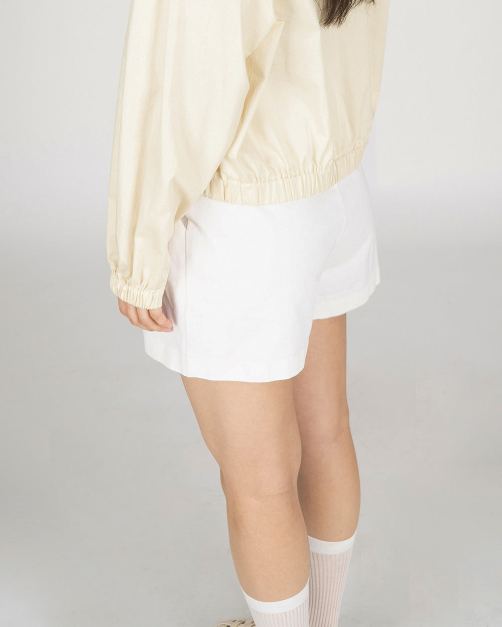 *Pre-order* V neck String Shirt - Butter Cream