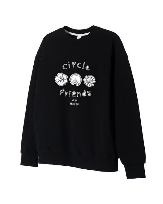 Circle Friends Sweatshirt - Black / White (Unisex)