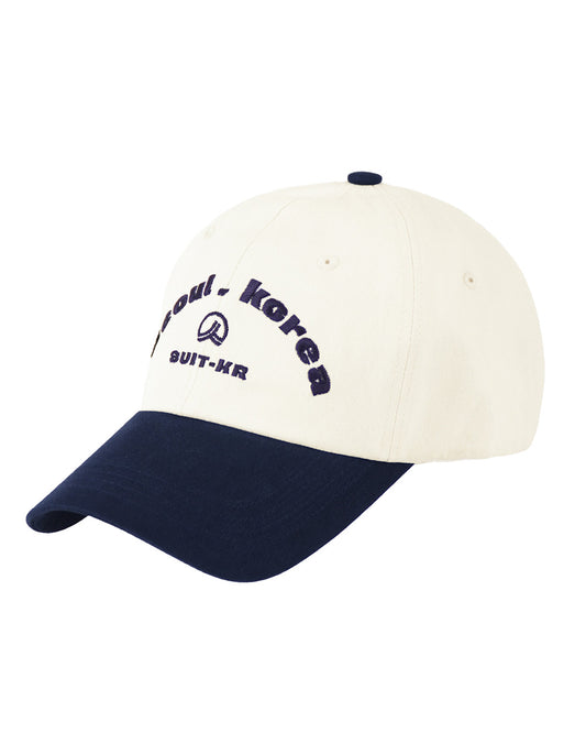Seoul Korea SUIT Cap - Ivory Navy