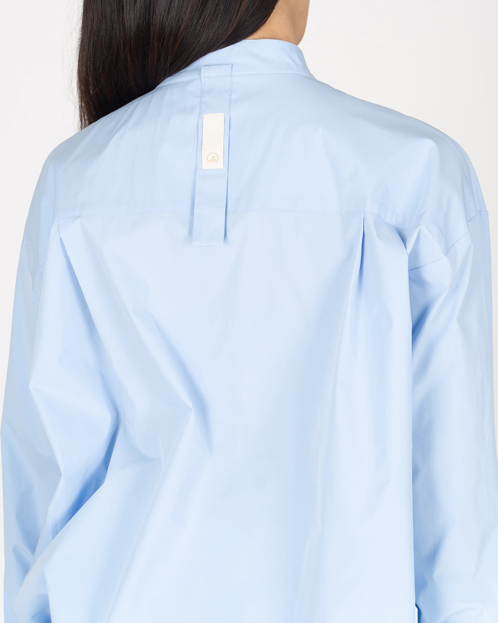 A Drop High neck Shirt - Sky Blue