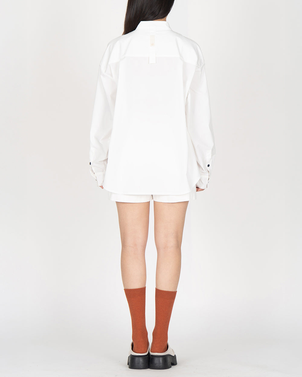 A Drop High neck Shirt - White